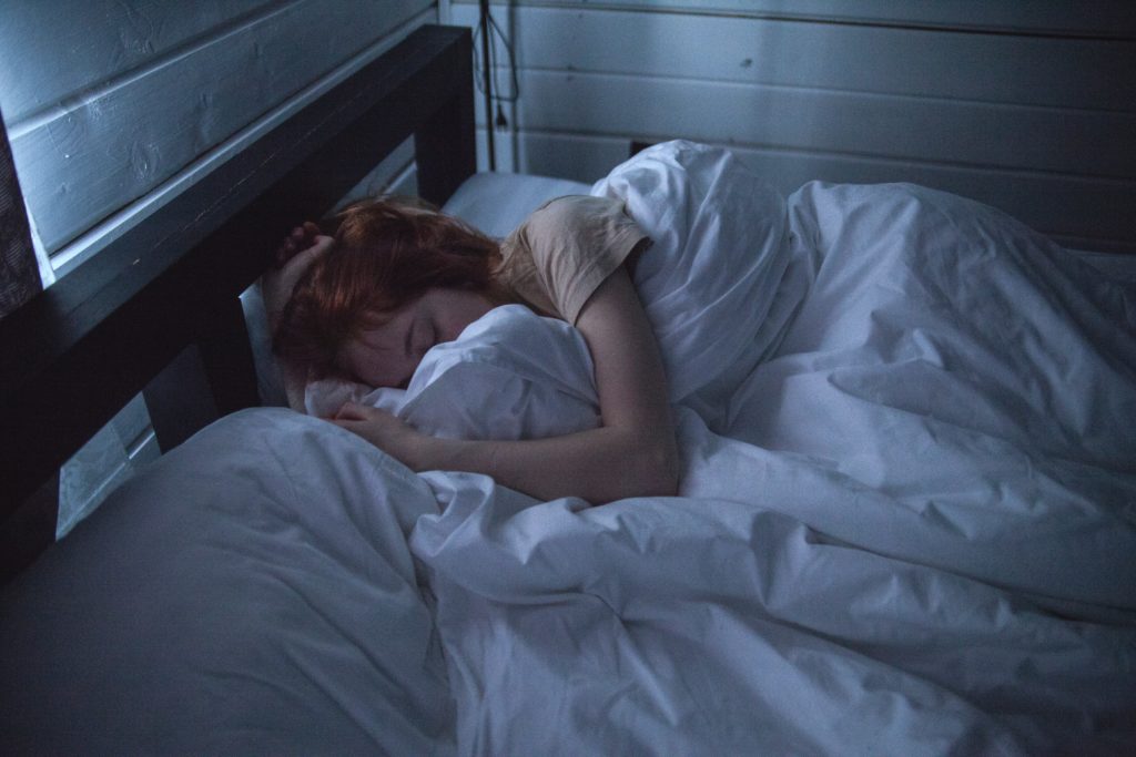 Woman having a relaxing night sleep